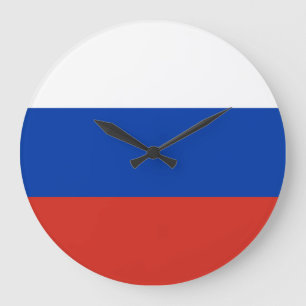 Russland-Flagge Große Wanduhr