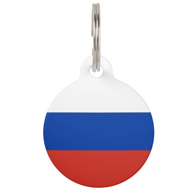 Russland-Flagge Haustiermarke (Vorderseite)