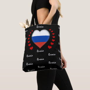 Russland Flagge & Herz, Russische Flagge Mode / Sp Tasche
