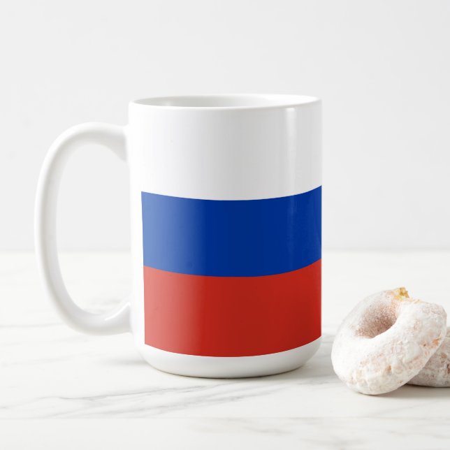 Russland-Flagge Kaffeetasse (Mit Donut)