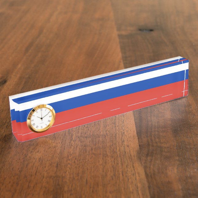 Russland-Flagge Namensplakette (Seite)