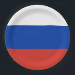 Russland-Flagge Pappteller<br><div class="desc">Russische Papierplatte Sie können Ihren eigenen Text oder Ihre eigene Grafik hinzufügen,  indem Sie auf "Weiter anpassen" klicken</div>