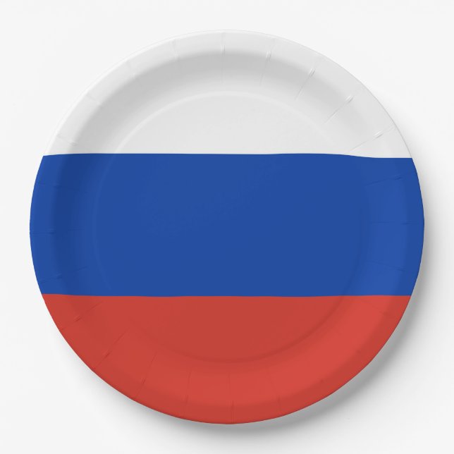 Russland-Flagge Pappteller (Vorderseite)