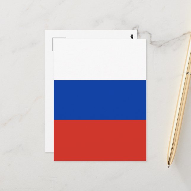 Russland-Flagge Postkarte (Vorderseite/Rückseite Beispiel)