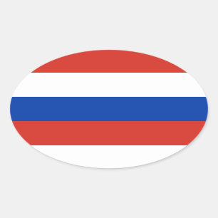 Russland Flagge / Rotes Weiß Blau Ovaler Aufkleber