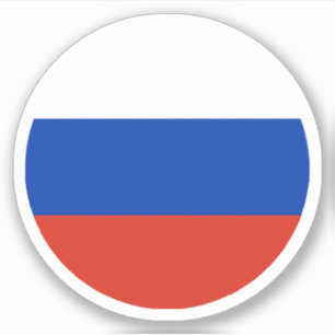 Russland Flagge Rund Aufkleber
