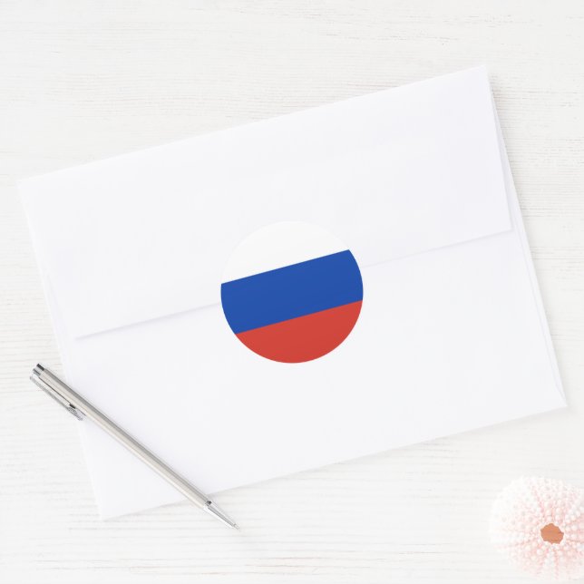 Russland-Flagge Runder Aufkleber (Umschlag)
