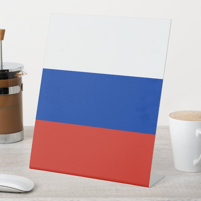 Russland-Flagge Sockelschild (In Situ)