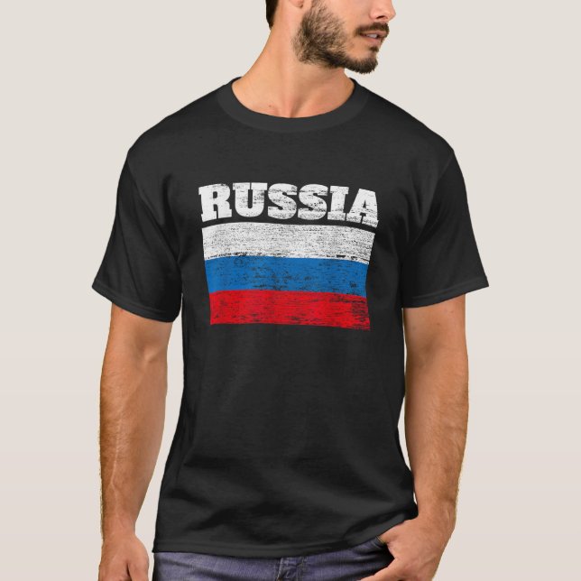 Russland Flaggen Cooles Design Geschenke Idee T Sh T-Shirt (Vorderseite)