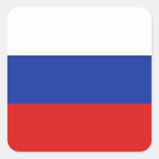 Russland Flaggenaufkleber Quadratischer Aufkleber (Vorderseite)