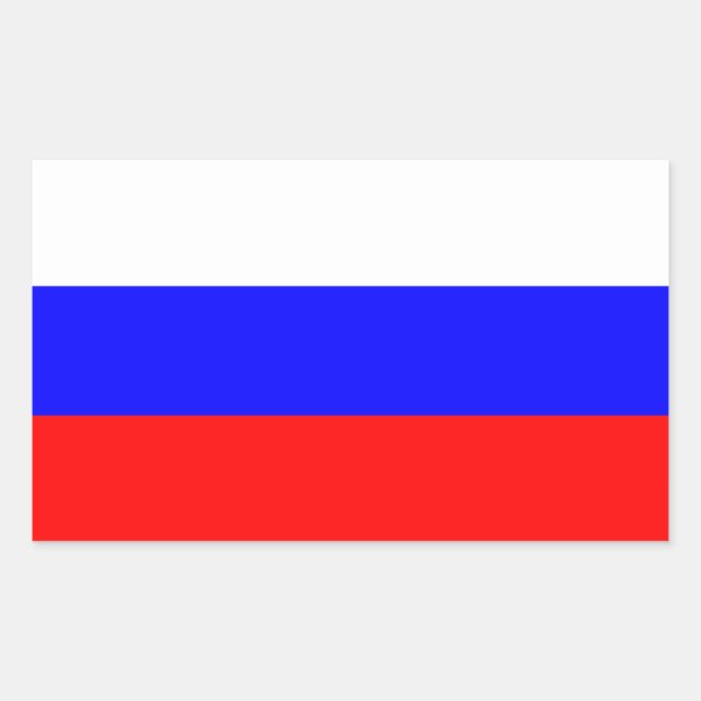 Russland Flaggenaufkleber Rechteckiger Aufkleber (Vorderseite)