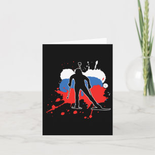 Russland Flaggenbiathlonistin - Russische Biathlon Karte