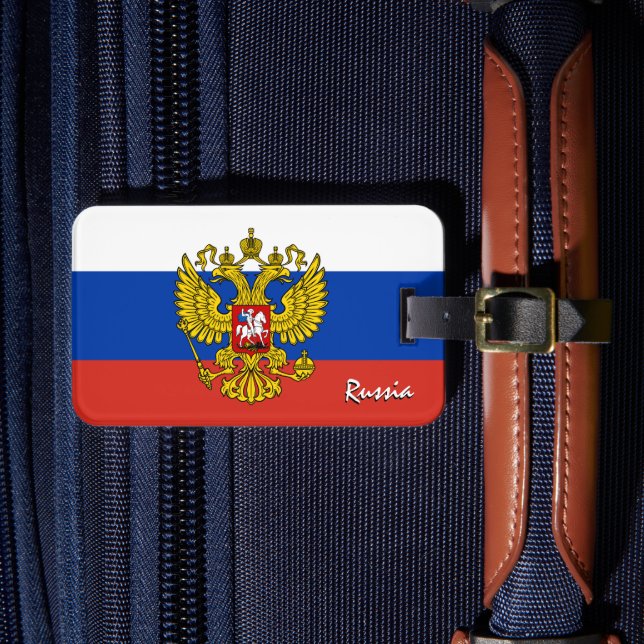Russland Gepäckmarken, patriotische russische Flag Gepäckanhänger (Vorderseite Insitu 4)