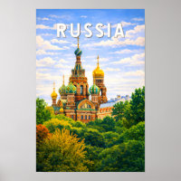 Russland Illustration Reise Kunst Vintage