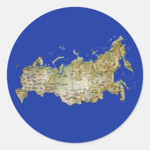 Russland-Karten-Aufkleber Runder Aufkleber