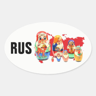 Russland Kleber Ovaler Aufkleber