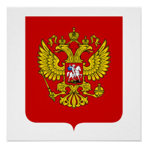 Russland Landeswappen Symbol Emblem Flagge Poster