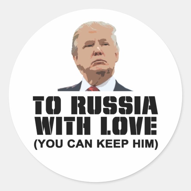 Russland mit Liebe Runder Aufkleber (Vorderseite)