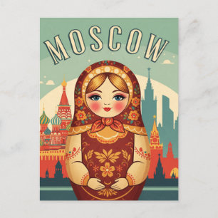 Russland Moskau Matroyshka-Puppenausflug Postkarte
