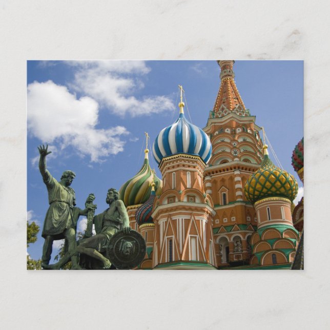Russland, Moskau, Roter Platz. St. Basil's 3 Postkarte (Vorderseite)