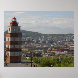 Russland, Murmansk. Größte Stadt nördlich der Poster