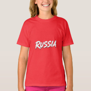 Russland-Pinsel-Flaggentypografie-Design T-Shirt