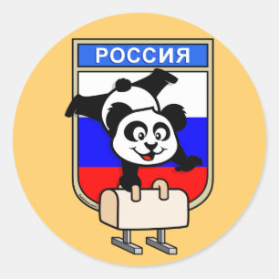 Russland Pommel Panda Runder Aufkleber