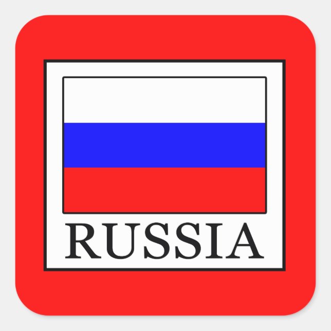 Russland Quadratischer Aufkleber (Vorderseite)