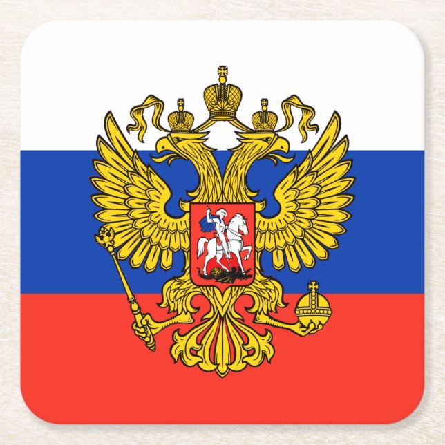 Russland Rechteckiger Pappuntersetzer (Vorderseite)