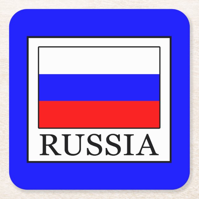 Russland Rechteckiger Pappuntersetzer (Vorderseite)