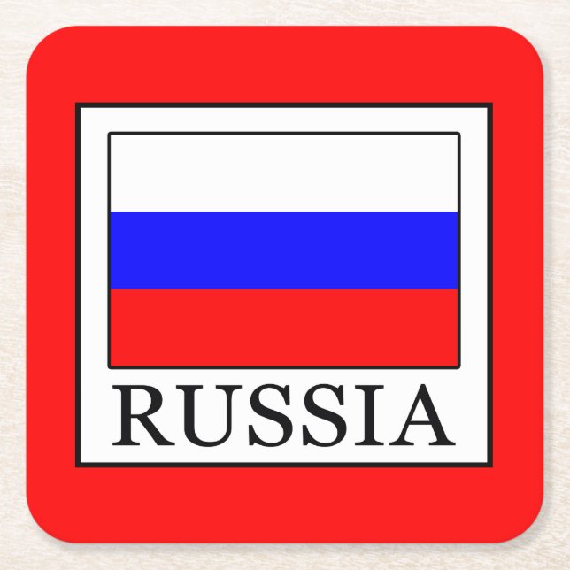 Russland Rechteckiger Pappuntersetzer (Vorderseite)