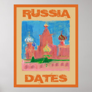 Russland Reisen Unterschreiben, Text bearbeiten Poster