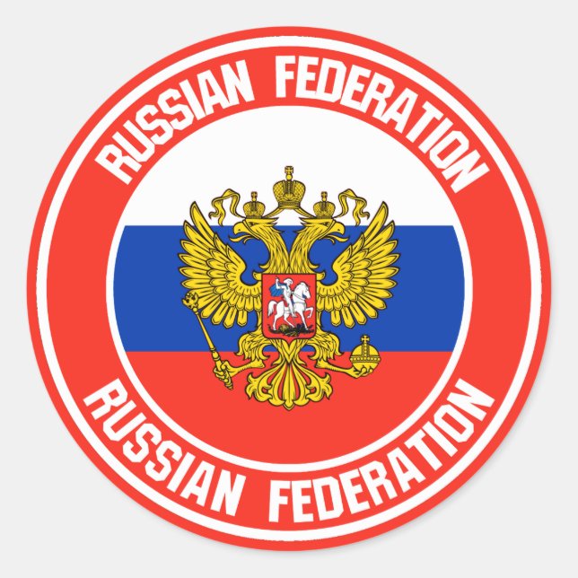 Russland-Runde Runder Aufkleber (Vorderseite)