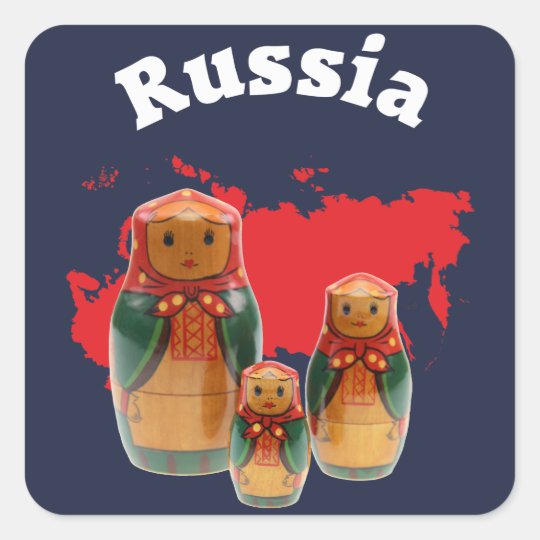 Russland - Russia Babuschka Matrjoschka Aufkleber