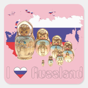 Russland - Russia Babuschka Matrjoschka Aufkleber