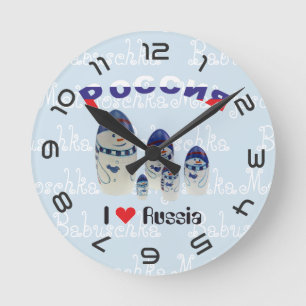 Russland - Russia Babuschka - Matrjoschka Wanduhr