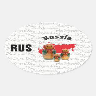 Russland - Russia  Kleber Ovaler Aufkleber