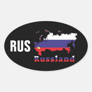 Russland - Russia Kleber Ovaler Aufkleber