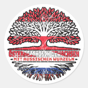 russland Russisch Österreichisch Österreich Baum Runder Aufkleber