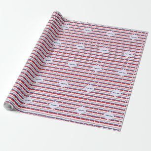 Russland Russische Flagge gekachelt Schwarze Perso Geschenkpapier