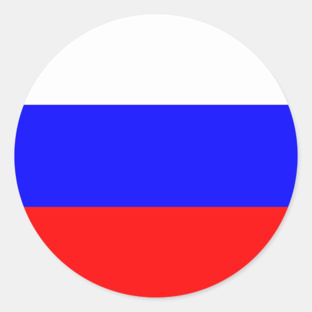 Russland - Russische Flagge Runder Aufkleber (Vorderseite)