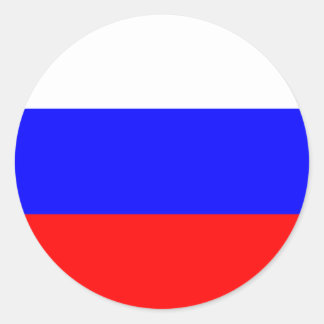 Russland - Russische Flagge Runder Aufkleber