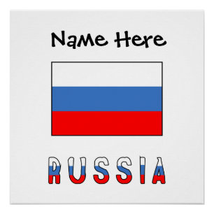 Russland Russische Flagge Schwarz Personalisierung Poster