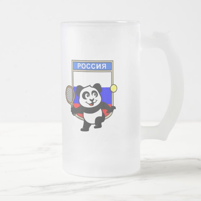 Russland Tennis Panda Mattglas Bierglas (Rechts)