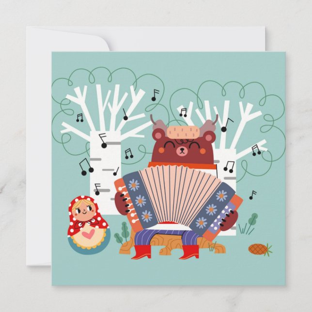 Russland Themed Note Card Card Feiertagskarte (Vorderseite)