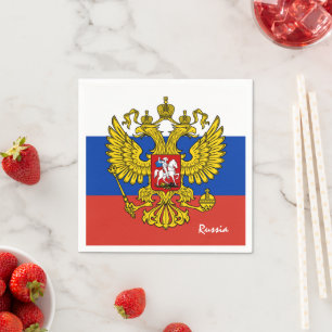 Russland und Russische Fahne Party Mode /Sportfans Serviette