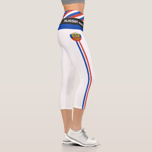 Russland und Russische Flagge Mode, Fitness, Sport Capri Leggings