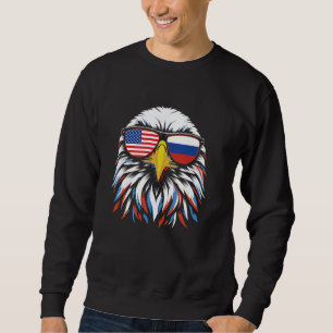 Russland USA Flagge Halb Russisch Amerikanisch Pat Sweatshirt