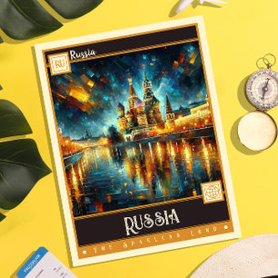 Russland   Vintage Malerei Postkarte