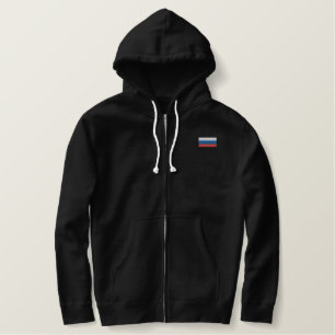 Russlandhoodie - russische Flagge Bestickter Hoodie